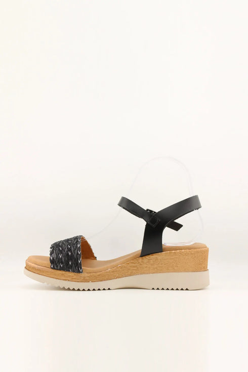 Porronet Braided Strap Wedge Sandal